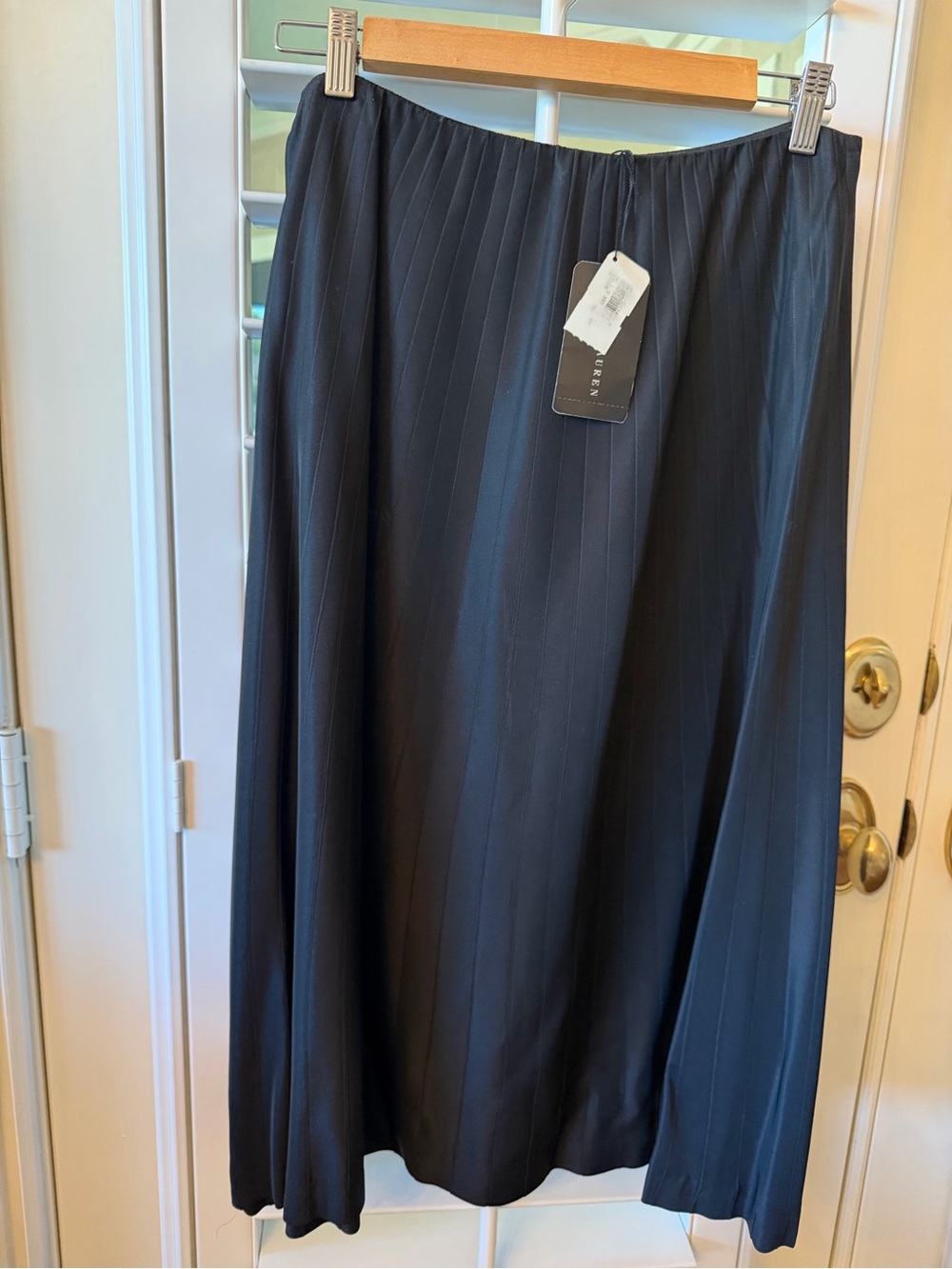 Ralph Lauren Black Pleated A-Line Skirt